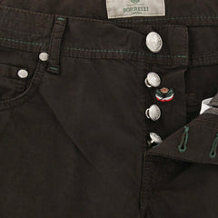 Luigi Borrelli Brown Solid Pants - Super Slim - 34/50 - (CAR00711046)