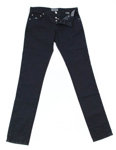 Luigi Borrelli Midnight Navy Blue Solid Pants - 30/46 - (CARSS00711091)