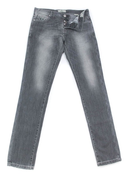 Luigi Borrelli Gray Solid Jeans - Super Slim - 32/48 - (CARSS14911645)