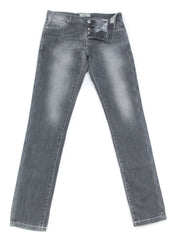 Luigi Borrelli Gray Solid Jeans - Super Slim - 32/48 - (CARSS14911645)