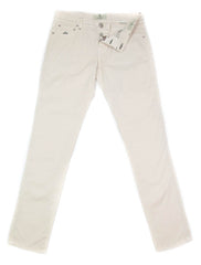 Luigi Borrelli Cream Solid Pants - Super Slim - 40/56 - (CARSS29310503)