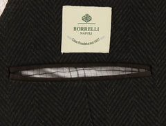 Luigi Borrelli Brown Wool Herringbone Coat - (131461COAT) - Parent