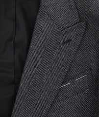 Luigi Borrelli Gray Wool Herringbone Coat - (LBCOAT217991) - Parent