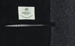 Luigi Borrelli Gray Wool Herringbone Coat - (LBCOAT217991) - Parent