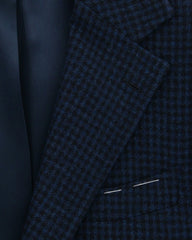 Luigi Borrelli Dark Blue Cashmere Check Coat - (LBCOAT213370) - Parent