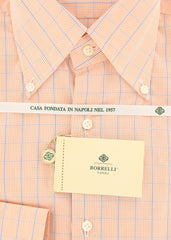 Luigi Borrelli Orange Plaid Shirt - Slim - 15.75/40 - (DR2303OVIDIO)