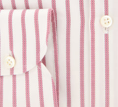 Luigi Borrelli Pink Striped Shirt - Extra Slim - 16.5/42 - (EV1878RIO)