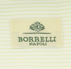 Borrelli Green Striped Shirt - Extra Slim - 15.75/40 - (EV2025QUINTO)