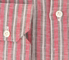 Luigi Borrelli Red Striped Shirt - Extra Slim - 15.75/40 - (EV206RALPH)