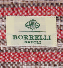 Luigi Borrelli Red Striped Shirt - Extra Slim - 15.75/40 - (EV206RALPH)
