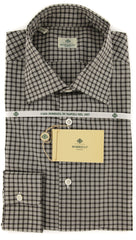 Borrelli Brown Check Shirt - Extra Slim - 15.75/40 - (EV5373LEONARDO)