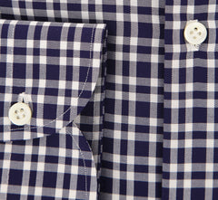 Borrelli Navy Blue Plaid Shirt - Extra Slim - 15.75/40 - (EV65073RIO)
