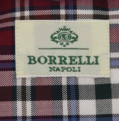 Borrelli Burgundy Red Plaid Shirt - Extra Slim - 15.75/40 - EV65440RIO