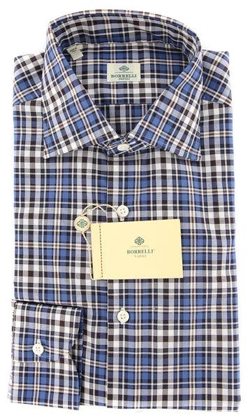 Luigi Borrelli Blue Plaid Shirt - Extra Slim - (65461RIOPT1) - Parent