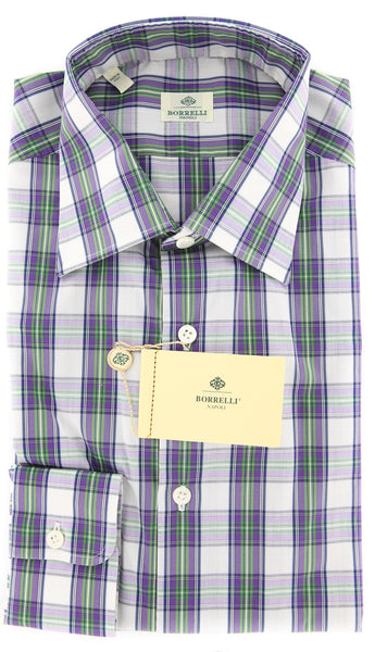Luigi Borrelli Purple Plaid Cotton Shirt - Extra Slim - (YP) - Parent