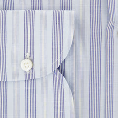 Luigi Borrelli Light Blue Striped Cotton Shirt - Extra Slim - (3) - Parent