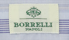 Luigi Borrelli Light Blue Striped Cotton Shirt - Extra Slim - (3) - Parent