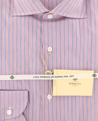 Luigi Borrelli Purple Striped Cotton Shirt - Extra Slim - (KV) - Parent