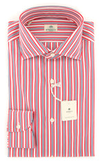 Luigi Borrelli Red Striped Cotton Shirt - Extra Slim - 15.5/39 - (KY)