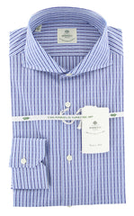 Luigi Borrelli Blue Striped Shirt - Extra Slim - 15.75/40 - (71LB3213)
