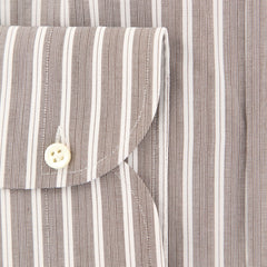 Luigi Borrelli Brown Striped Cotton Shirt - Extra Slim - (68) - Parent