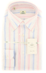 Luigi Borrelli Pink Striped Shirt - Extra Slim - 15.75/40 - (70LB936)