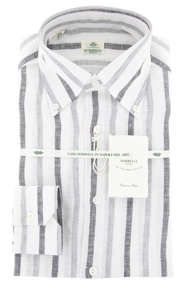 Luigi Borrelli Gray Striped Shirt - Extra Slim - (90LB936) - Parent