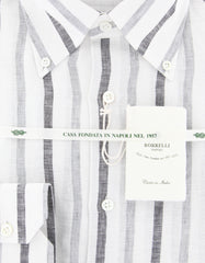 Luigi Borrelli Gray Striped Shirt - Extra Slim - (90LB936) - Parent