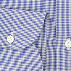 Luigi Borrelli Blue Micro-Check Cotton Shirt - Extra Slim - (279) - Parent