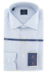 Luigi Borrelli Light Blue Striped Shirt - 15.75/40 - (EV0610574GIANNI)