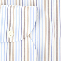 Luigi Borrelli Brown Striped Shirt - Extra Slim - (60LB151) - Parent