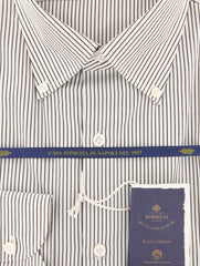 Luigi Borrelli Brown Striped Shirt - Extra Slim - (RC209200PT1) - Parent