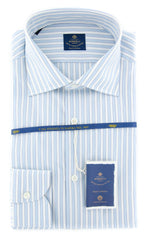 Luigi Borrelli Light Blue Striped Shirt - 17/43 - (EV0669270GIANNI)