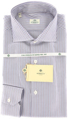 Borrelli Purple Striped Shirt - Extra Slim - 17/43 - (EV0810881NANDO)