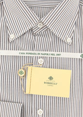 Luigi Borrelli Brown Shirt - Extra Slim - 15.75/40 - (EV1610860STEFANO)