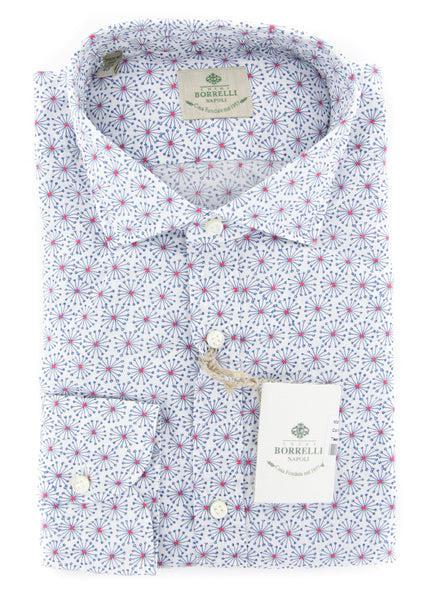 Borrelli White Fancy Shirt - Extra Slim - (201802228) - Parent