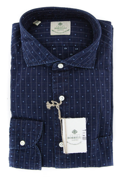 Borrelli Midnight Navy Blue Fancy Shirt - Extra Slim - (2018022212) - Parent