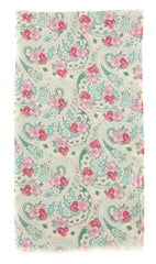Luigi Borrelli Beige Floral Long Scarf - 26" x 76" - (FI120323)