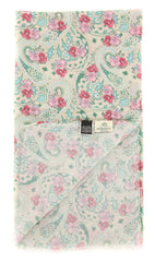 Luigi Borrelli Beige Floral Long Scarf - 26" x 76" - (FI120323)