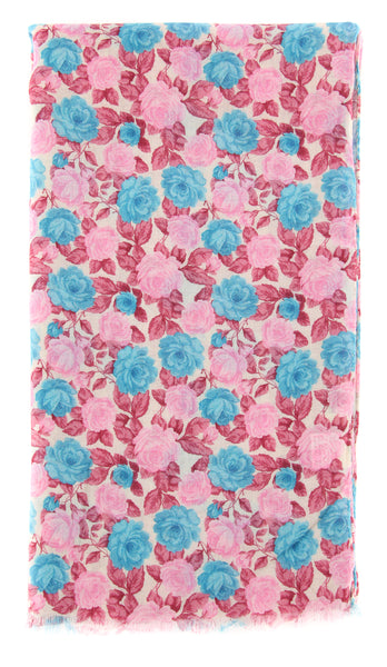 Luigi Borrelli Pink Floral Long Scarf - 26" x 76" - (FI120343)
