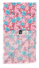 Luigi Borrelli Pink Floral Long Scarf - 26" x 76" - (FI120343)