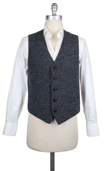 Luigi Borrelli Gray Wool Shephard's Check Vest - (LBVEST12160) - Parent