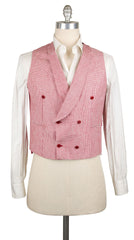 Luigi Borrelli Red Wool Micro-Houndstooth Vest - 38/48 - (LBVEST170240)