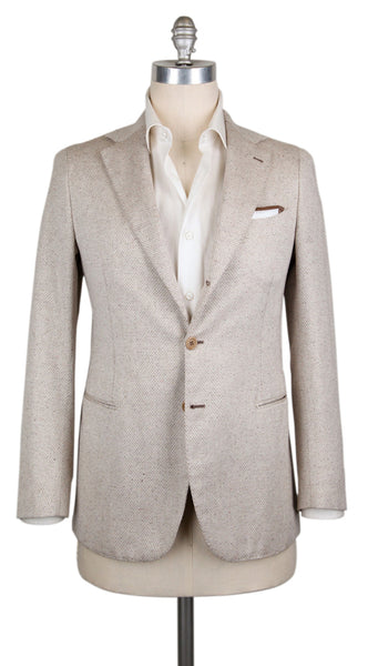 Luigi Borrelli Cream Silk Fancy Sportcoat - (SA926175) - Parent