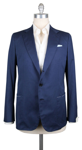 Luigi Borrelli Dark Blue Cotton Solid Sportcoat - (LB31750707) - Parent