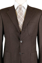 Luigi Borrelli Brown Solid Suit - 40/50 - (NERANO2958)