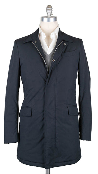 Luigi Borrelli Navy Blue Solid Jacket - 40/50 - (OW01114G00170)