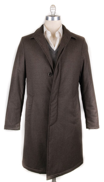 Luigi Borrelli Brown Wool Melange Raincoat - (LB721173) - Parent