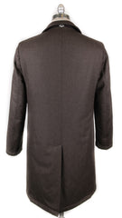 Luigi Borrelli Brown Wool Melange Raincoat - (LB721173) - Parent