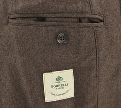 Luigi Borrelli Brown Wool Melange Raincoat - (LB721173) - Parent